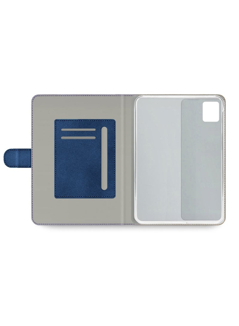 OMAKER Lenovo Tab M11 2024 (11 inch) PU Leather Magnetic Closure Flip Case Cover (TCFPSR) - Navy Blue - Image 3