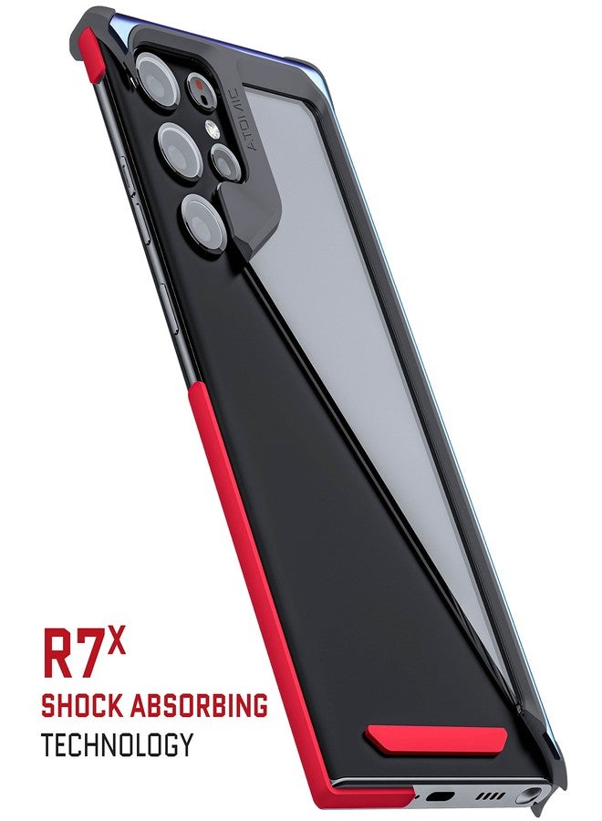 جوستك جراب Ghostek ATOMIC النحيف لهاتف S22 Ultra مع ظهر شفاف، وإطار من الألومنيوم اللامع، وفتحة لقلم S-Pen، وغطاء مقاوم للصدمات مصمم لهاتف Samsung Galaxy S22 Ultra 5G (6.8 بوصة) (بريزماتيك) لعام 2022. - Image 4