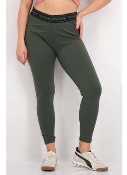 The Giving Movement Women Sportswear Fit Training Tights, Dark Olive  - Image 1