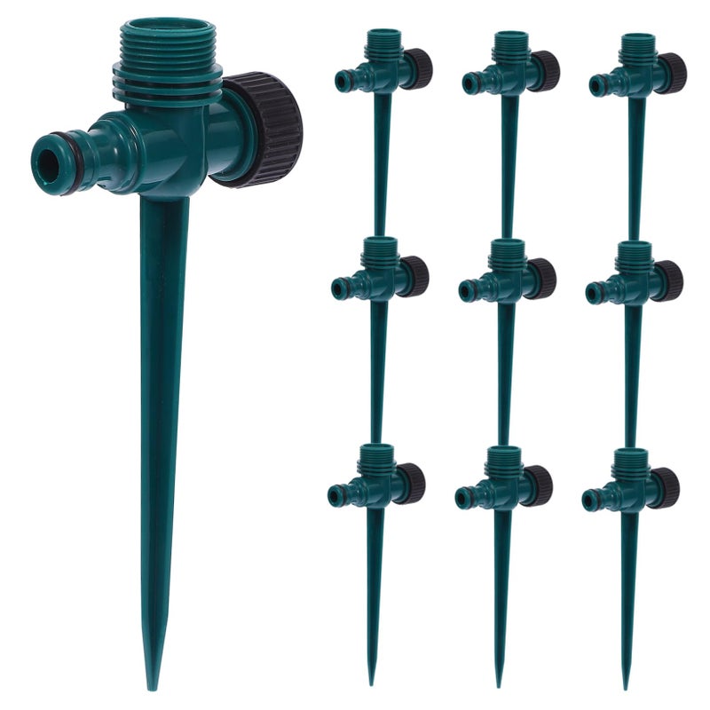 10 Pack Garden Sprinkler Holder Spikes Green Ground Insert Stake Base - Image 2