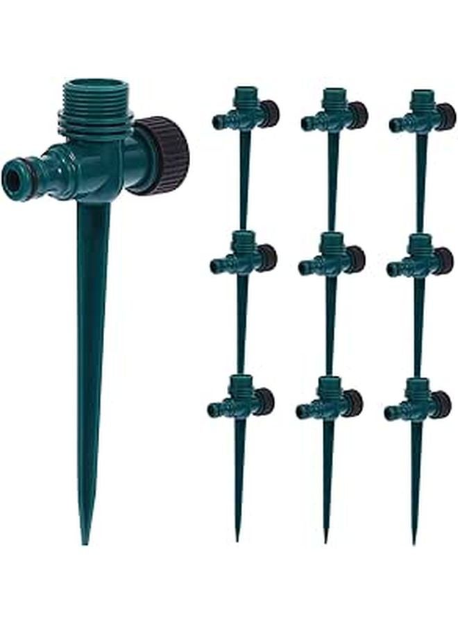 10 Pack Garden Sprinkler Holder Spikes Green Ground Insert Stake Base - Image 1