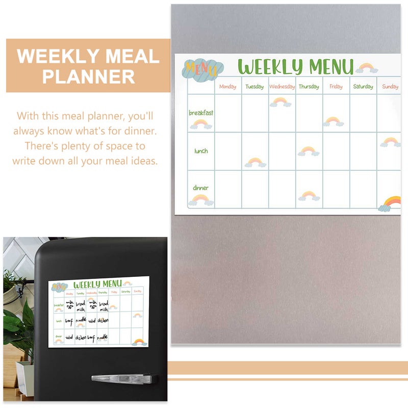2pcs Sticky Meal Planner Refrigerator Dry Erase Reusable Weekly Menu Board Schedule - Image 3
