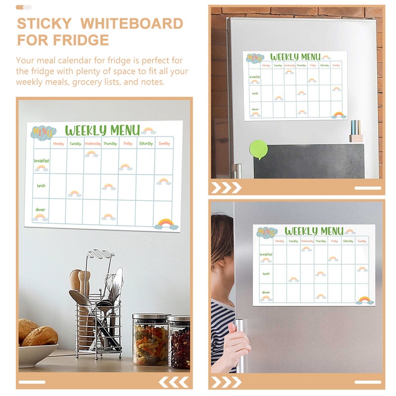 2pcs Sticky Meal Planner Refrigerator Dry Erase Reusable Weekly Menu Board Schedule - Image 2