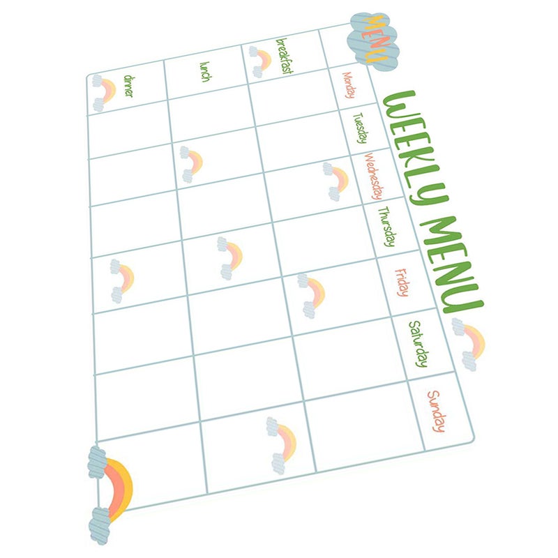 2pcs Sticky Meal Planner Refrigerator Dry Erase Reusable Weekly Menu Board Schedule - Image 5
