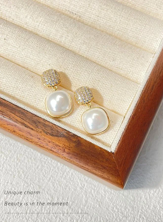 Take Two Take Two Gold Faux Pearl Embellished Earrings