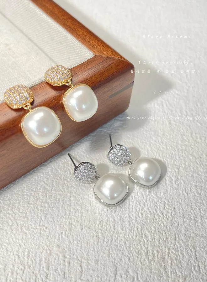 Take Two Take Two Gold Faux Pearl Embellished Earrings