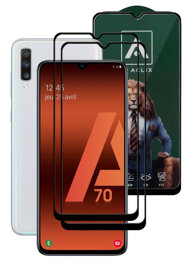 ACLIX 2 Pieces Antistatic ESD Dustproof Premium Quality High Definition Tempered Glass Screen Protector Designed For Samsung Galaxy A70 - Image 1