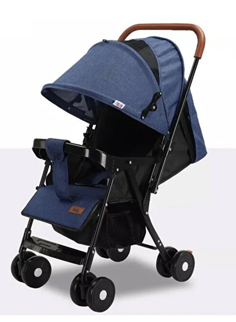 DubaiGallery “Heavy-Duty Baby Stroller with Strong Frame & Soft Cushion Seat | Foldable Travel Pram with Canopy, Safety Belt & Storage Basket for Newborns and Toddlers”