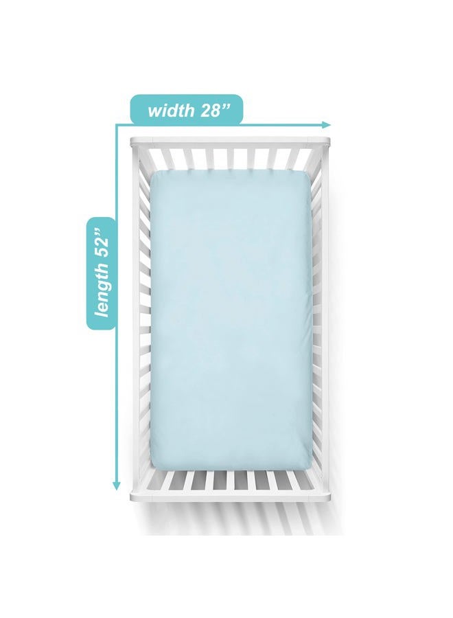 American Baby Company 3 Pack Fitted Crib Sheets 28" x 52", Soft Breathable Neutral 100% Cotton Jersey Sheet, Blue, for Boys and Girls, Fits Crib and Toddler Bed mattresses  - Image 2