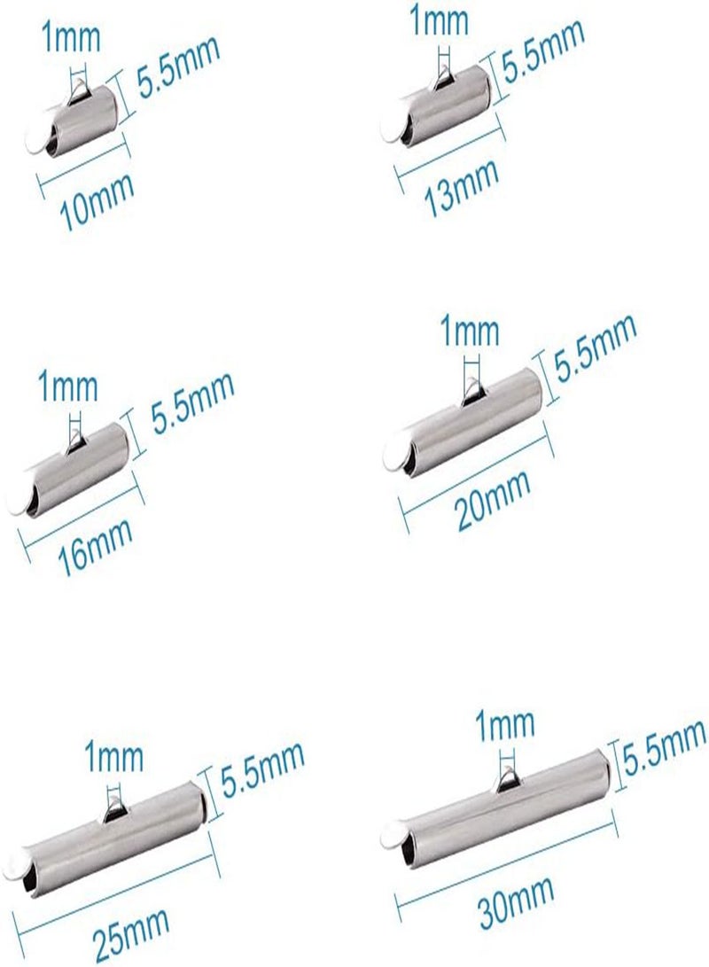 GGOOT Pandahall 1Box/120pcs Iron Slide On End Clasp Tubes Slider End Caps Crimp End Tube for Round 11/0 or 8/0 Seed Beads Platinum 10mm/13mm/16mm/20mm/25mm/30mm - Image 2
