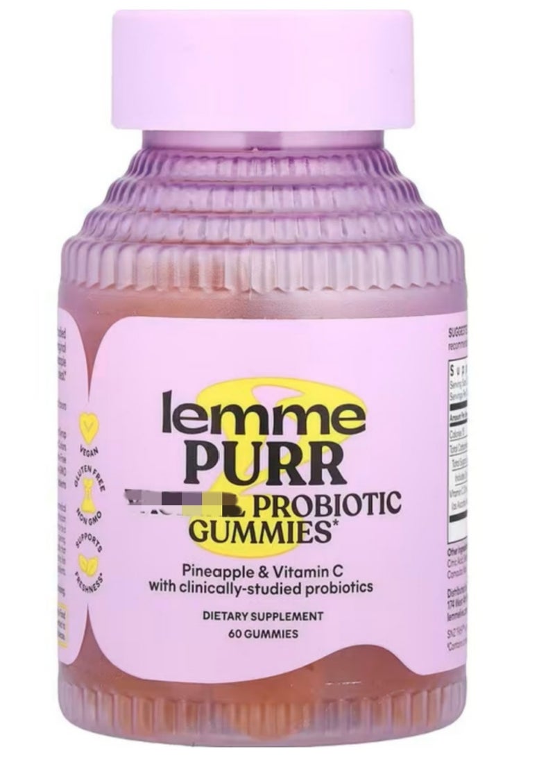 ليمي بي حلوى جيلاتينية بروبيوتيك للنساء من بور - توازن درجة الحموضة، التحكم في الرائحة، صحة الخميرة والأمعاء + فيتامين سي لتعزيز المناعة - بنكهة الأناناس، 60 حلوى جيلاتينية - Image 1