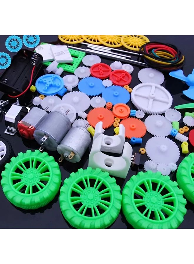 112 قطعة عدة محركات DIY مع تروس 130 260 140 محاور عجلات لسيارة لعبة روبوت - Image 3