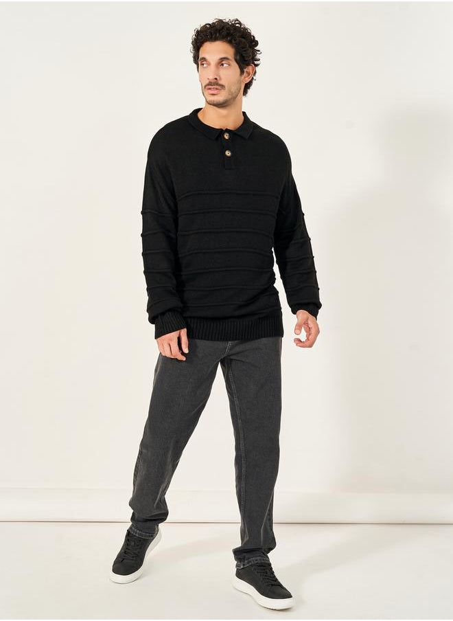 Pintuck Textured Relaxed Fit Crew Neck Sweater - pzsku/Z3D8645821C57DE19F016Z/45/_/1738246032/4735eaaa-746b-4770-86aa-c6b26d195f80