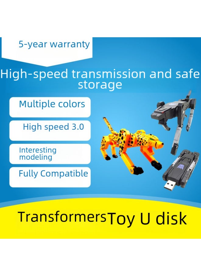USB Flash Disk Custom Metal Waterproof Transformer USB Flash Disk Usb3.02.0 USB Flash Disk 8g16g32g High-speed USB Flash Disk-Color:Yellow-Capacity:USB 3.0 16G  - Image 2