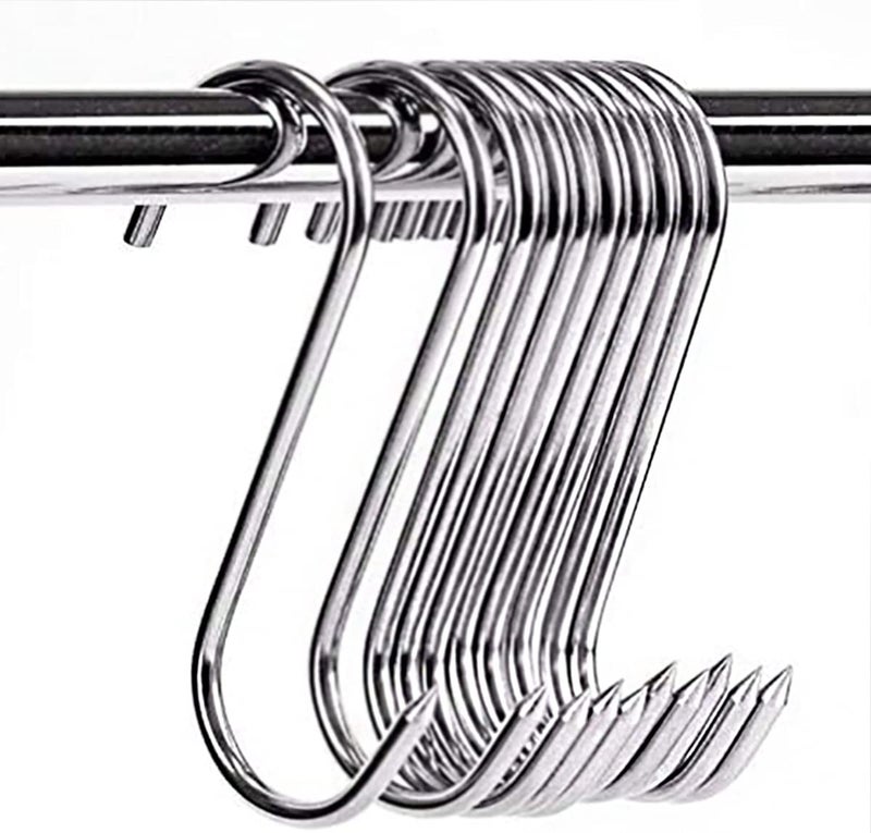 ARTOYS Meat Hooks 4 4mm SUS304 Stainless Steel Butchers Hook10Pack Meat Hook for Smoker Drying Butchering Smoking BBQ GrillingJerky