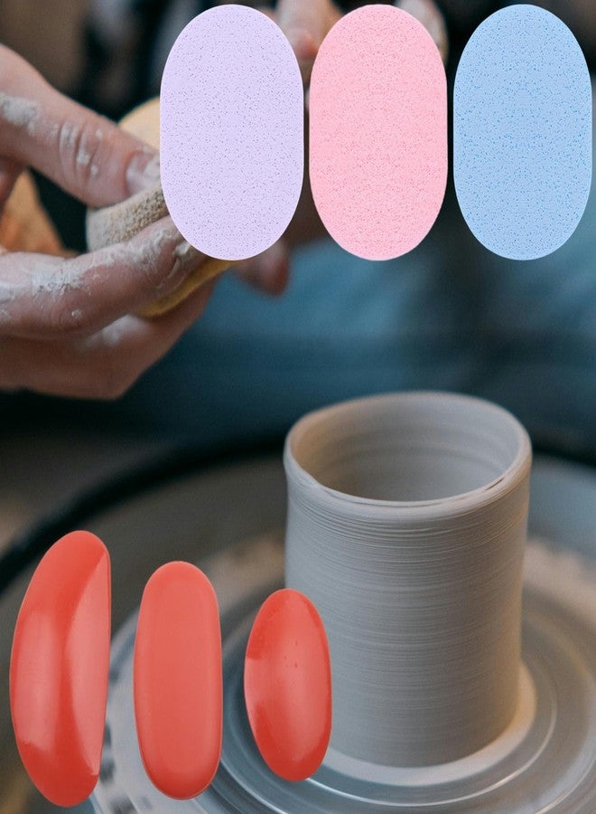 Accfore 3 Sizes Rubber Pottery Clay Ribs+4 Stainless Steel Circular Clay Hole Cutters+3 Pottery Sponge for Clay Sculpting Texturing Artists Modeling Potte - Image 3