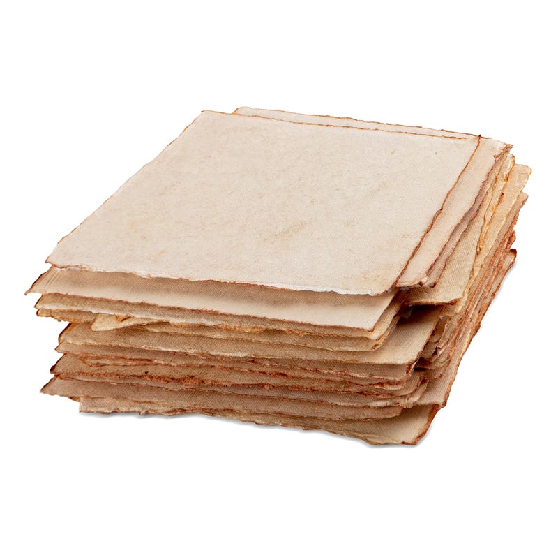 Wanderings Thick Handmade Vintage Watercolor Paper with Deckle Edge 8 x 8 300GSM 25 Loose Leaf Sheets Premium Antiqued Cold Press Textured Mixed Media Paper Made with Recycled Cotton - Image 2