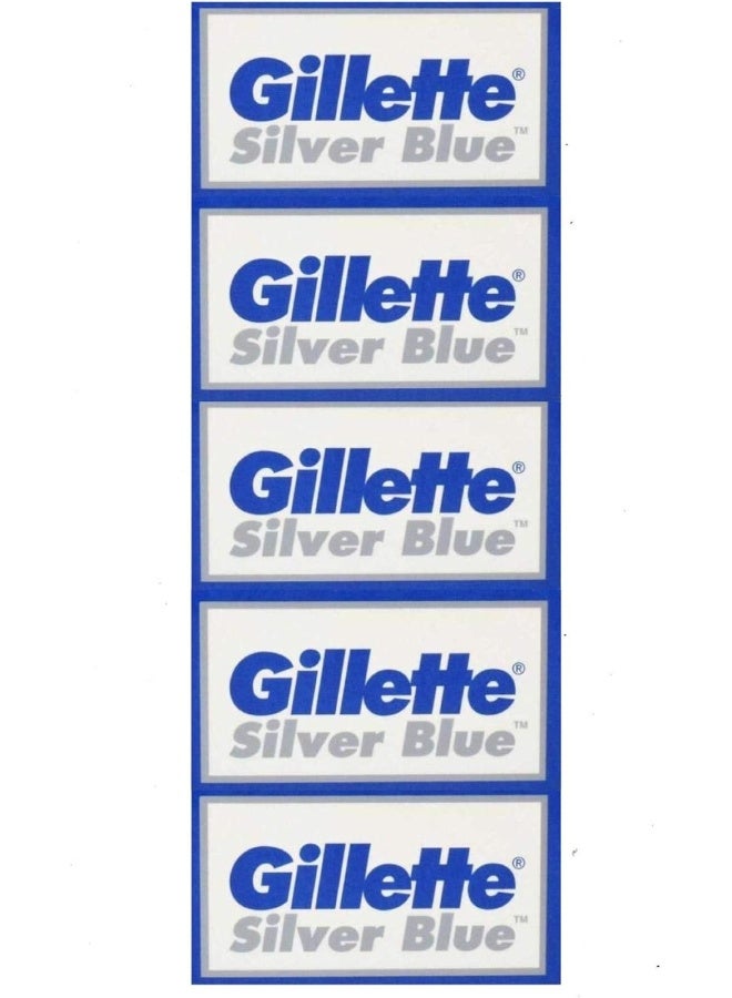 Gillette 50 Silver Blue Double Edge Stainless Razor Blades Made In Russia - Image 1