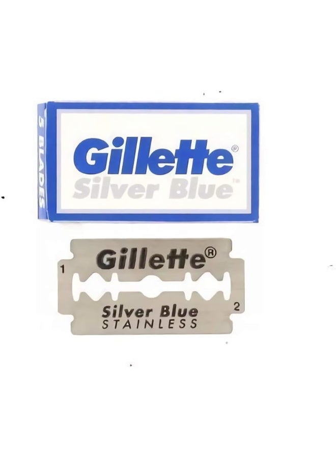 Gillette 50 Silver Blue Double Edge Stainless Razor Blades Made In Russia - Image 2