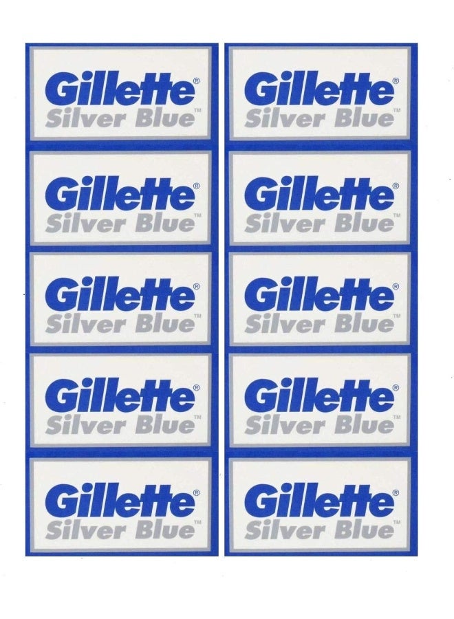 Gillette 50 Silver Blue Double Edge Stainless Razor Blades Made In Russia - Image 3