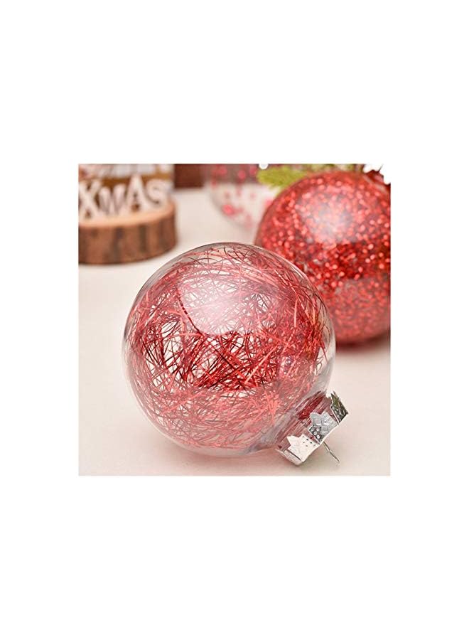 The Bros 30 قطعة زينة حفلات 6 سم هدايا مراكز التسوق كرات عيد الميلاد المعلقة غير قابلة للكسر زينة شجرة مزينة بوضوح DIY للمنزل (اللون: أحمر) - Image 4