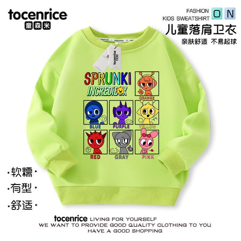 Sprunki Rhythm Box Music Game Children'S Sweater Peripheral Clothes Cotton Fleece-Lined Top - Image 3
