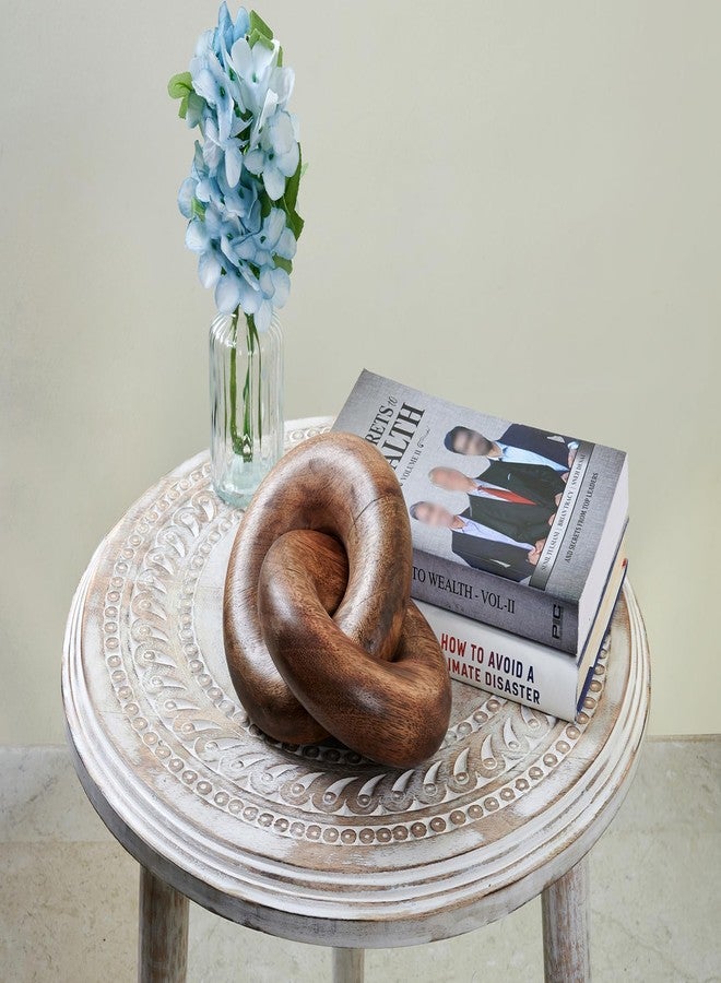 هدايا رائعة من الهند لتزيين المنزل الجديد، ديكور طاولة قهوة بعقدتين، ديكور وحدة تحكم منزلية، ديكور رف كتب، لمسات ديكور خشبية لغرفة المعيشة، ديكور عقدة سلسلة، زفاف (خشب محروق) - Image 2