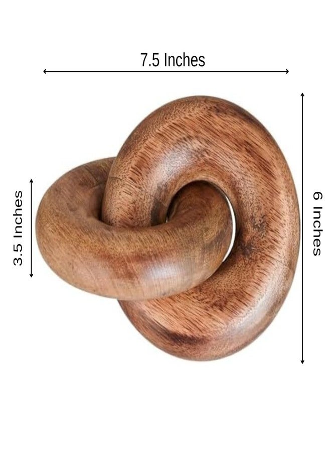 هدايا رائعة من الهند لتزيين المنزل الجديد، ديكور طاولة قهوة بعقدتين، ديكور وحدة تحكم منزلية، ديكور رف كتب، لمسات ديكور خشبية لغرفة المعيشة، ديكور عقدة سلسلة، زفاف (خشب محروق) - Image 3