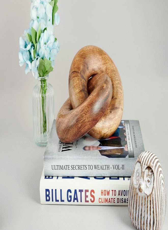 هدايا رائعة من الهند لتزيين المنزل الجديد، ديكور طاولة قهوة بعقدتين، ديكور وحدة تحكم منزلية، ديكور رف كتب، لمسات ديكور خشبية لغرفة المعيشة، ديكور عقدة سلسلة، زفاف (خشب محروق) - Image 4