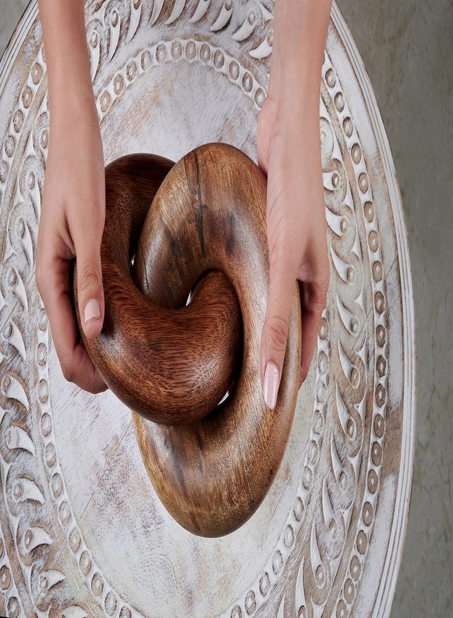 هدايا رائعة من الهند لتزيين المنزل الجديد، ديكور طاولة قهوة بعقدتين، ديكور وحدة تحكم منزلية، ديكور رف كتب، لمسات ديكور خشبية لغرفة المعيشة، ديكور عقدة سلسلة، زفاف (خشب محروق) - Image 5