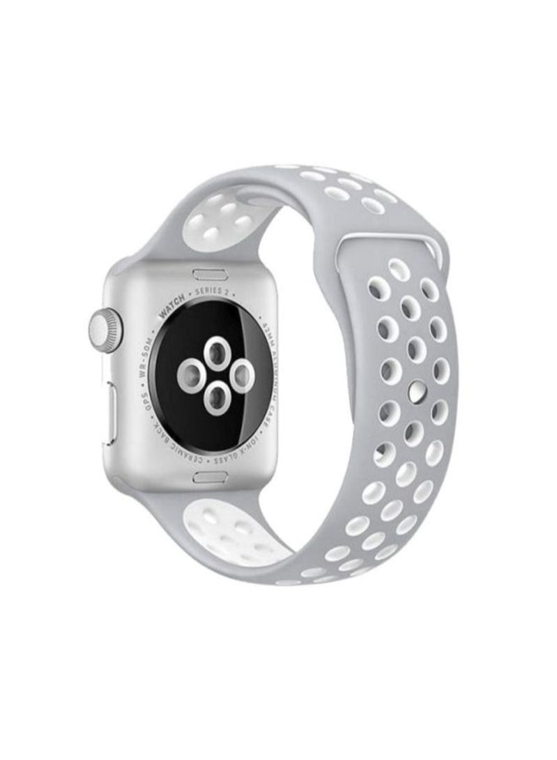 Apple Watch Band ,Nike Apple Watch Strap for Apple Watch Series 7 / 6 / SE / 5 /42 / 44 / 45mm Grey/White - Image 1