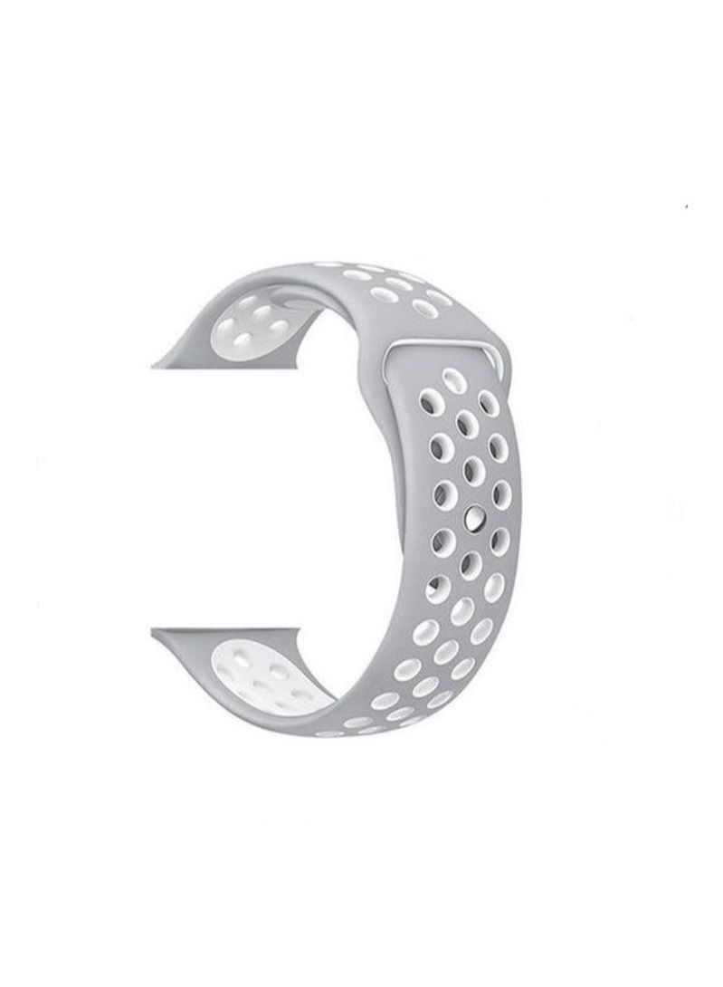 Apple Watch Band ,Nike Apple Watch Strap for Apple Watch Series 7 / 6 / SE / 5 /42 / 44 / 45mm Grey/White - Image 2
