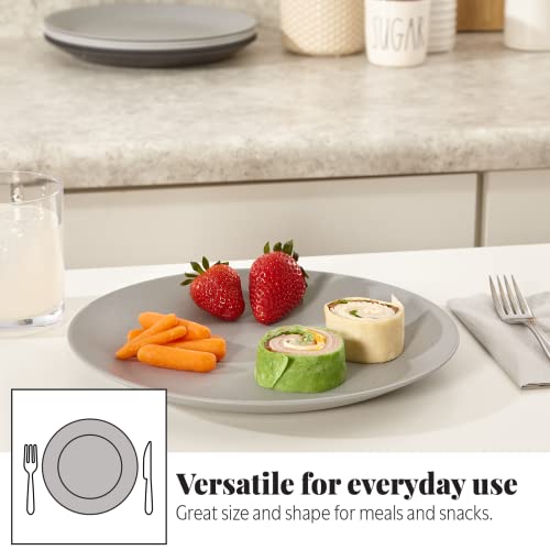 US Acrylic Everest Ultra-Durable Plastic 10 inch Dinner Plates in Grey Stone | Set of 6 Reusable, BPA-Free, Made in the USA, Dishwasher Safe Dinnerware - Image 4