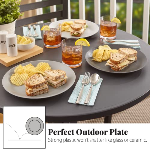 US Acrylic Everest Ultra-Durable Plastic 10 inch Dinner Plates in Grey Stone | Set of 6 Reusable, BPA-Free, Made in the USA, Dishwasher Safe Dinnerware - Image 5