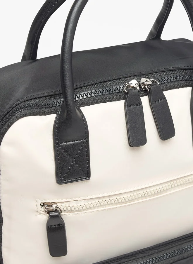 لي كوبر Logo Print Backpack with Handles and Adjustable Straps