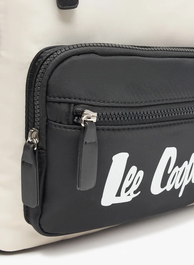 لي كوبر Logo Print Backpack with Handles and Adjustable Straps
