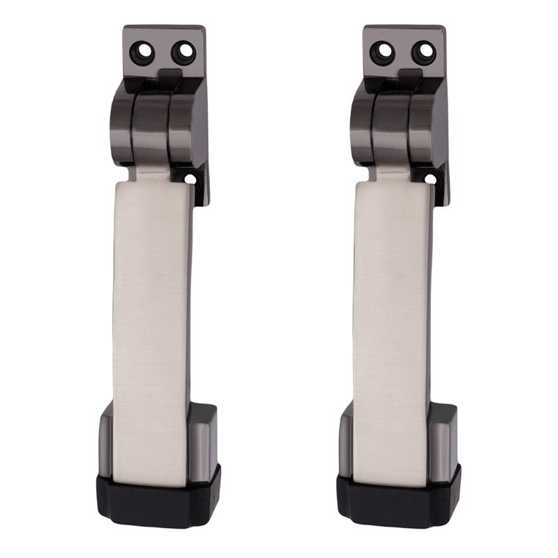 Atom Door Stopper | Kickdown Door Stop with One Touch | Adjustable Height & Rubber Tip 1.5 Inches, Door Stops (Black Silver Finish, DS001), Pack of 2 - Image 3