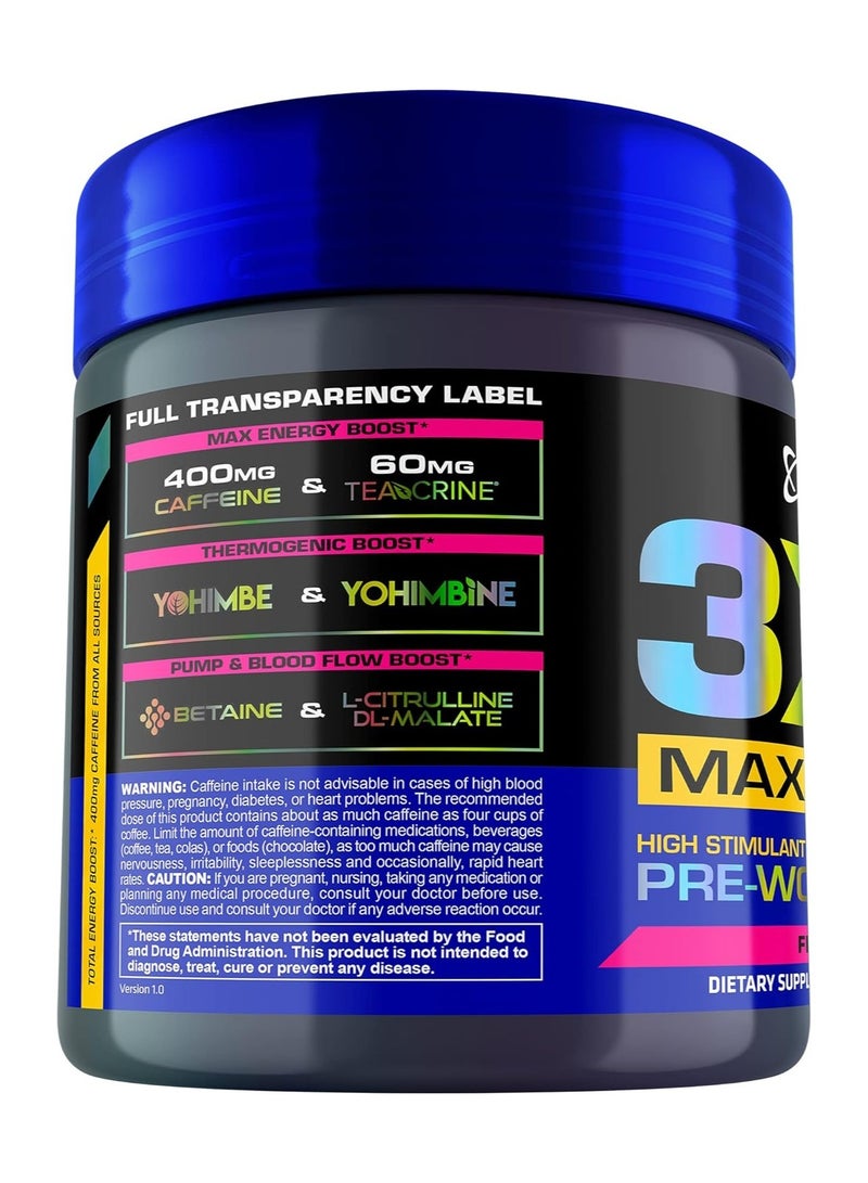 USN 3Xt High Stimulant Pre-Workout Fruit Punch Flavor 180G - Image 2