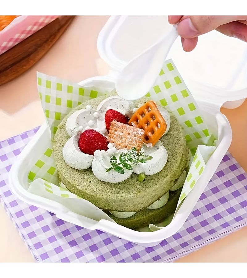50 Sheets Grid Checkered Sandwich Wrap Non Stick Basket Liner For Baking Picnic Table Decor - Image 2