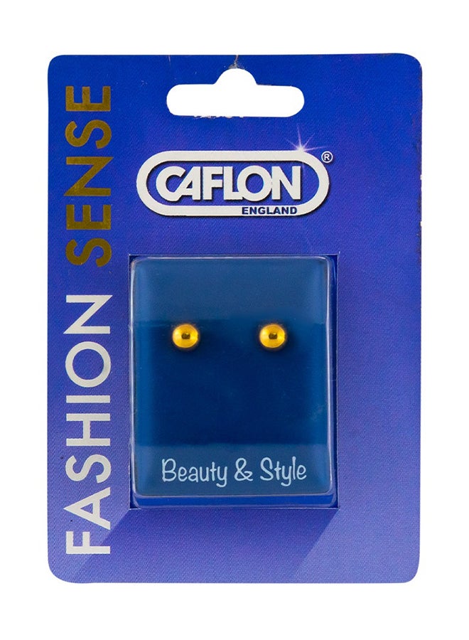 Caflon Fashion Sense Gold Plated Ball Earring| 5Mm