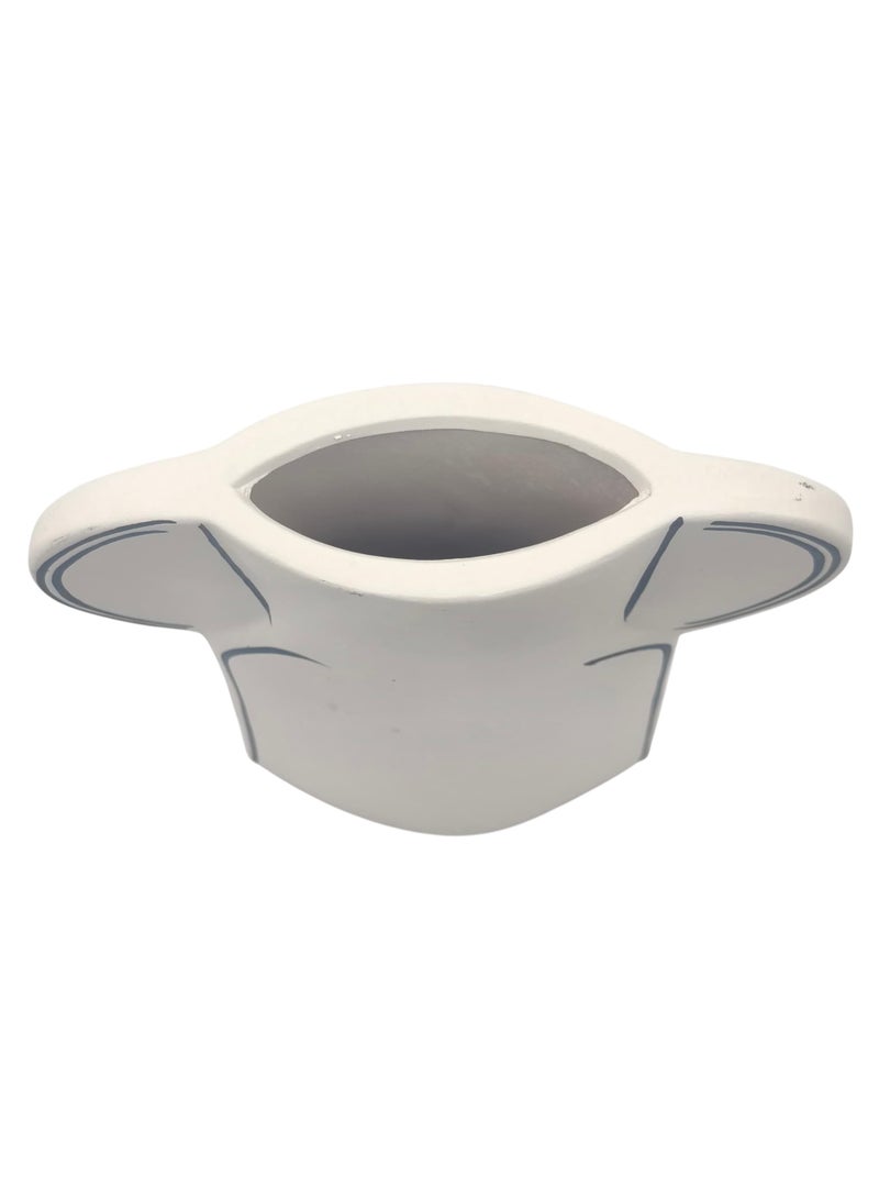 AKDC Silhouette Decorative Clay Flower Vase 16.5cm*5cm*22.5cm, White and Blue - Image 3