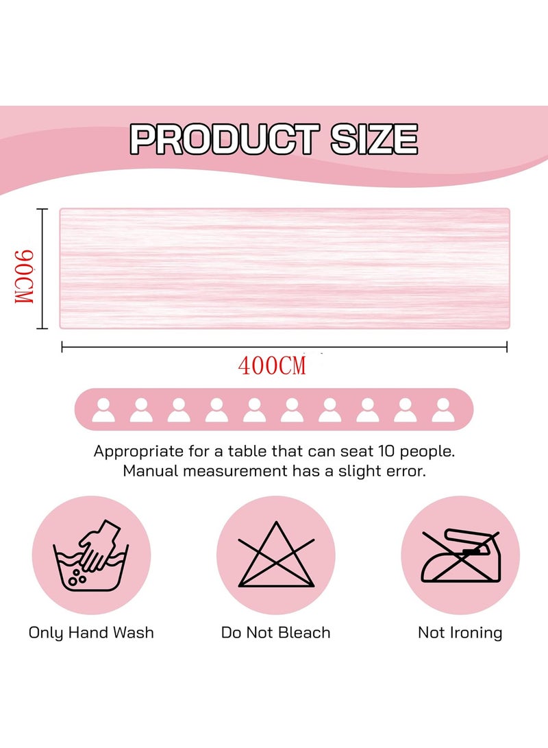 DELGREEN Pink 4M Cheesecloth Table Runner, Pink Wedding Table Runner, Boho Gauze Table Runner, Rustic Sheer Table Decor 90x400 CM - Image 5