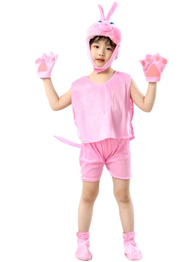 NIBEMINENT Children's performance costumes, stage animal performance costumes, summer short-sleeved animal clothing and dress-up - Image 1