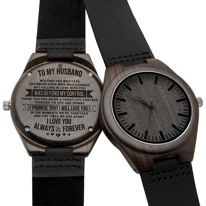 Of Wooden Men'S Watches, High-End Decorative Quartz Watches, Fashionable Genuine Leather Wristwatches, -Selling Engraved Watches - Image 5