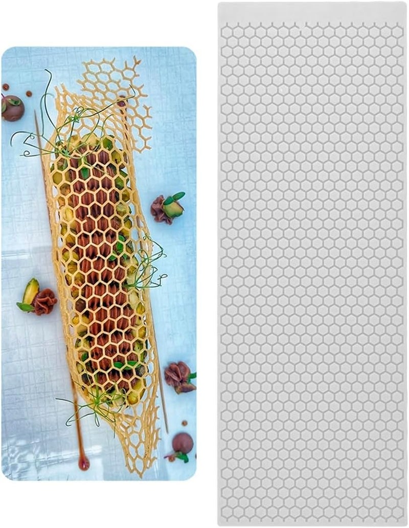 mostsom 3D Hollow Out Lace Mold Honey Shape Cake Mold Decorative Lace Mat Sugar Craft Silicone Pad Honeycomb Fondant Moulds Decorating Tools Baking (B_ Honeycomb) - Image 4