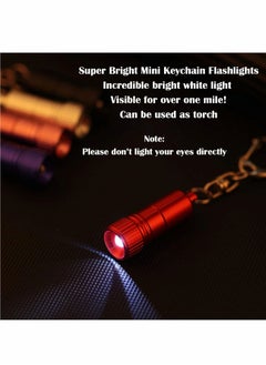 Excefore 5 Pieces Mini Led Flashlight Keychain Portable Bright Flashlight Keychain Ring Light Torch with Hook for Camping, Battery Included  - Image 4