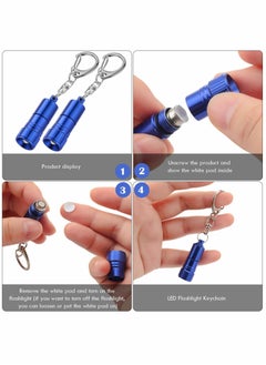 Excefore 5 Pieces Mini Led Flashlight Keychain Portable Bright Flashlight Keychain Ring Light Torch with Hook for Camping, Battery Included  - Image 2