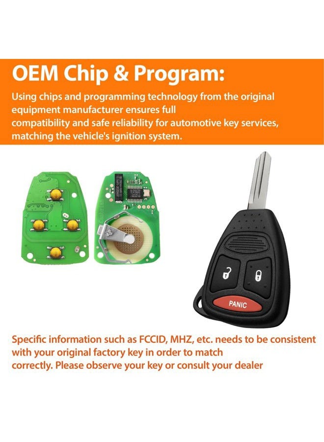 TG Auto 2+1 Buttons Keyless Entry Car Key Remote Fob Replacement for 2004-2013 Doge Durango 2006-2009 Doge RAM FCC ID: KOBDT04A - Image 4