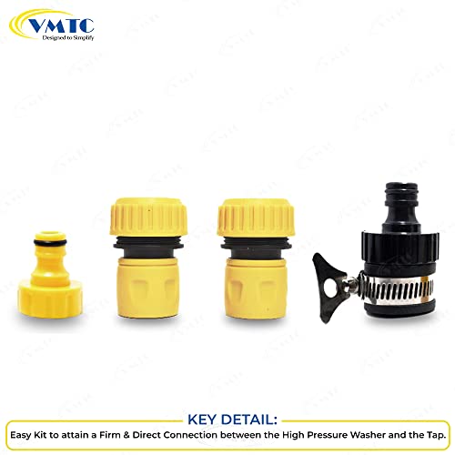VMTC Tap Connector Kit 3/4”: (Quick Connector Pair, Tap Connector & Adapter) for Gardening & High-Pressure Car Washers (Compatible with Karchre, Bosch, Black & Decker, Hübertt, and More) - Image 3