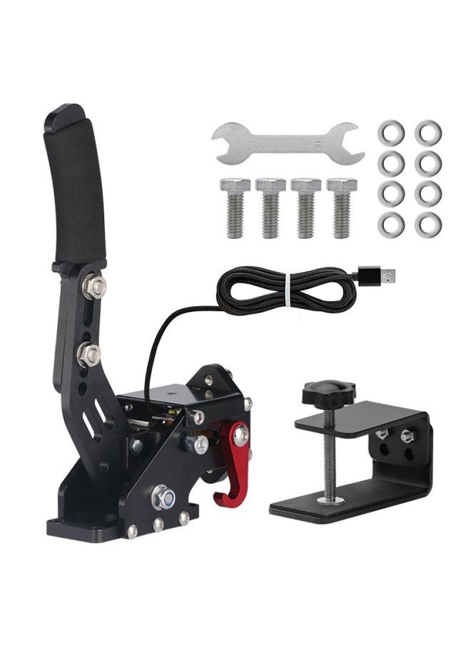 Generic - Racing Handbrake Simulator Game Steering Wheel PC Linear Drift Game Rally (with Fixture)-Product Color:Black Handbrake + Bracket Adapter Board - Image 1
